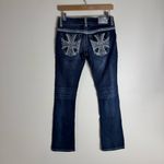 Maurice's Maurice’s premium ladies Dark Blue thick stitching Distressed Women Jeans Sz 28 Photo 9