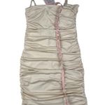 Oh Polly  - Ruched Mini Dress in Ivory Cream Photo 3