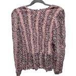 Tyler Boe Peplum Top Pink Snake Print Size Small Long Sleeve Women Shirt Photo 0