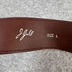 J. Jill Women's Brown Leather Asymmetric Belt with Statement Buckle Size Large Photo 1