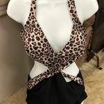 Swimsuit Leopard Print Cutout Swimsuit XL Brown Photo 5