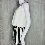 Double Zero  white top romper jumper shorts with leather straps large Photo 2