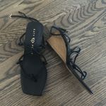 Katy Perry black irisia strappy wooden block wedge heel sandal Matte Black Photo 2