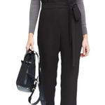 Banana Republic NWT  Ruffled Neck‎ Sleeveless Jumpsuit Black 2 Photo 0