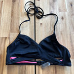 PINK - Victoria's Secret PINK by Victoria’s Secret Black & Pink Bikini Top - Size S (AA–C) Photo 0