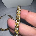 Silver and Gold Chunky Sparkle Hoop Earrings Gold Photo 5