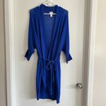 Chico's Travelers Blue Cardigan Open Front with Tie Women's Size 2 L Photo 1