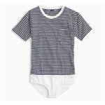 J.Crew Women's Pocket Stripe T-Shirt Bodysuit Photo 1