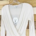 AG Adriano Goldschmied  Lola Bodysuit in Ivory Dust Size Small NWT Long Sleeve Photo 4