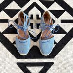 Aquazzura Belgravia Flat Lace Up Espadrilles in Light Denim Blue Size 6 Photo 3