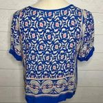 Traditional Desi blue/white top Size Medium Blue Photo 4