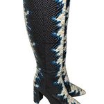 Gianni Bini Kellbie Leather Snake Print Tall Boots 7 Photo 0