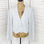 Gianni Bini Dani Cardigan Sweater Rhinestone Button Ribbed Gray Large Photo 1