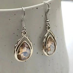 None Drop Hook Gemstone Cream Champagne Fashion Earrings NWT E76 Photo 1