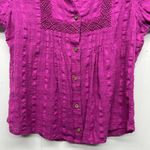 prAna  Button Front Short Sleeve Women's Pink Shirt Size Small Gauzy Photo 3