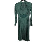 Free People Loveless Printed Satin Backless A Line Midi Dress Emerald Green Sz 2 Photo 4