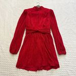 NWOT Rebecca Vallance Samantha Plisse Mini Dress Red Glitter Sparkle Holiday 8 Photo 4