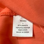 Tacera  Lightweight Shirt Dress Coral Orange Size Large Roll Tab Sleeves New Photo 6