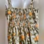 DiP orange floral midi dress tie tank straps cottagecore garden citrus green Size L Photo 2