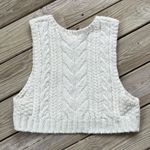 Free People  Women's Sleeveless Sweater Vest Color Ivory Size L. NEW Photo 1