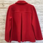 Liz Claiborne  Womens L Jacket Peacoat Red 100% Wool Double Breasted Buttons Photo 3