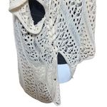 Boutique Womens Lacey Knit Crocheted Pullover Poncho Sweater Coverup Tan OS Photo 10