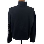 Adidas Essential Women's Fleece Loose Cropped 1/4-Zip Pullover in black size L Photo 2