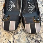 Tibi  black and tan silk and leather made in Italy unique block heel shoes (orig price $325) Photo 11