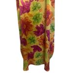 Saks 5th Avenue Vtg Saks Fifth Ave Bight Multicolor Floral Print Short Sleeve Maxi Satin Dress S Photo 6
