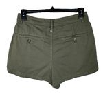 Free People  SZ 0 Billie Chino Shorts Hi-Rise Pleated Pockets Zip-Fly Army Green Photo 3
