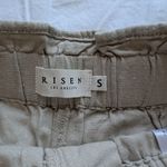 NWTS Risen Jeans Linen Blend High Waist Shorts Women's Small Light Tan Photo 2