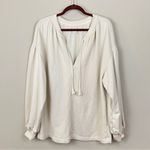 Aerie  Easy Street Pullover Oversized‎ Tie Neck Sweatshirt Size Medium Photo 3