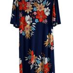 Alexandra and Oak Floral Blue Stretch Flounce Dress Size M Vacation Travel Easy Size M Photo 0