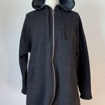 Metropolitan Cozy Charcoal Gray Hooded Zip-Up Jacket Photo 0