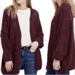 Free People ✨ Saturday Morning Knit Oversized Maroon Cardigan Cardi Sweater✨ Photo 1