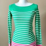 Lilly Pulitzer  | Color Block Striped Maria Boat Neck Knit Sweater Sz XS Photo 0