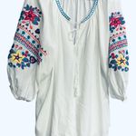 Solitaire  Embroidered floral  Boho peasant Blouse Size Large Photo 2
