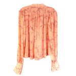 Free People  Stars Align Printed Top Blouse Women's Small Pale Pink Boho Hippie Photo 11