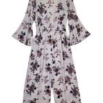 Haute Monde Jumpsuit Size 1X Floral wide Leg Elastic waist Long Sleeve NWT Photo 2