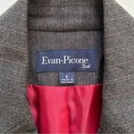 Evan Picone Suit Blazer Gray Pinstripe Faux Flap Pockets Blazer Jacket Size 6 Photo 10