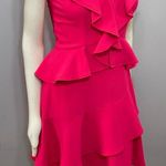Hot Pink Ruffle Fit N’ Flare Dress Small Photo 2