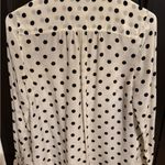 J.Crew  Black and White Polka Dot Silk Shirt Photo 3