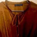 Tommy Hilfiger  Rich Brown Tie-Neck Blouse Photo 2