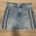 Free People  Blue Silver Embellished Mini Skirt Photo 0