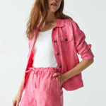 Michael Stars  Paulette Flamingo Pink Linen Shorts S Photo 0