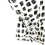 Sioni size Small short sleeve white black blouse laser cut detail‎ tie waist Photo 3