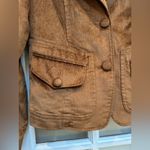 Cache Vintage Y2K Brown Silky Corduroy Women's Blazer Jacket Size 4 Chic Career Photo 4