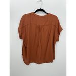 Orvis  Button Front Shirt Womens Large Brown Gauze Short Sleeve Fall NWT Photo 1