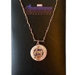 Disney Marvel Avengers Assemble Rose Gold Silver Engraved Stamp Chain Necklace Photo 0