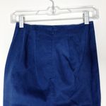 Navy Blue Asymmetrical Midi Pencil Skirt Photo 5
